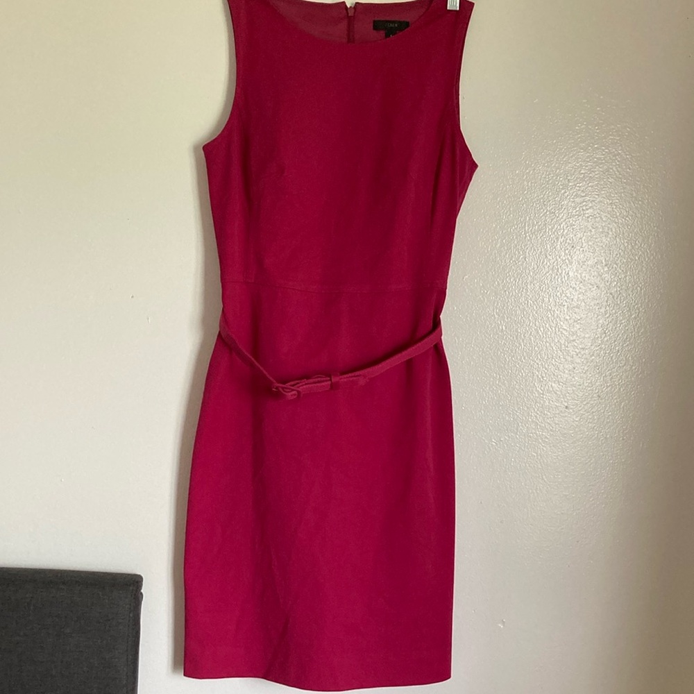 J. Crew Pink Sleeveless Sheath Midi Dress